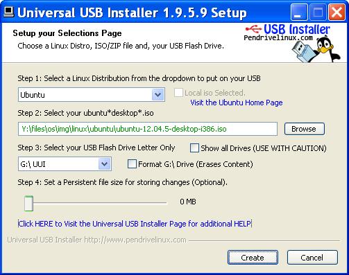 Ubunru and Universal USB Installer