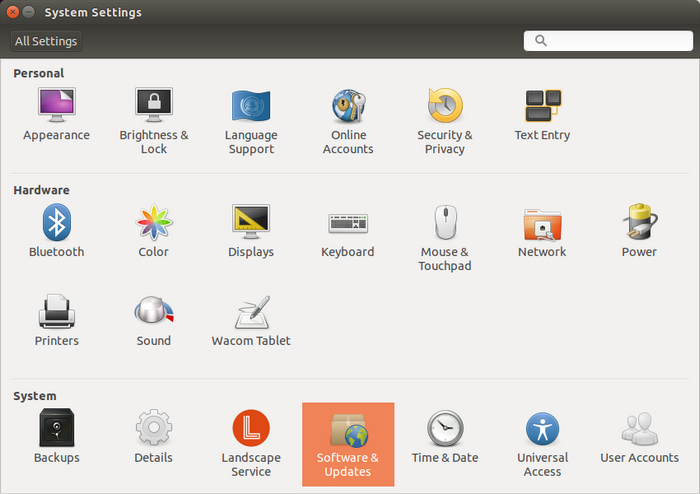 Ubuntu Unity - подключить репозитории